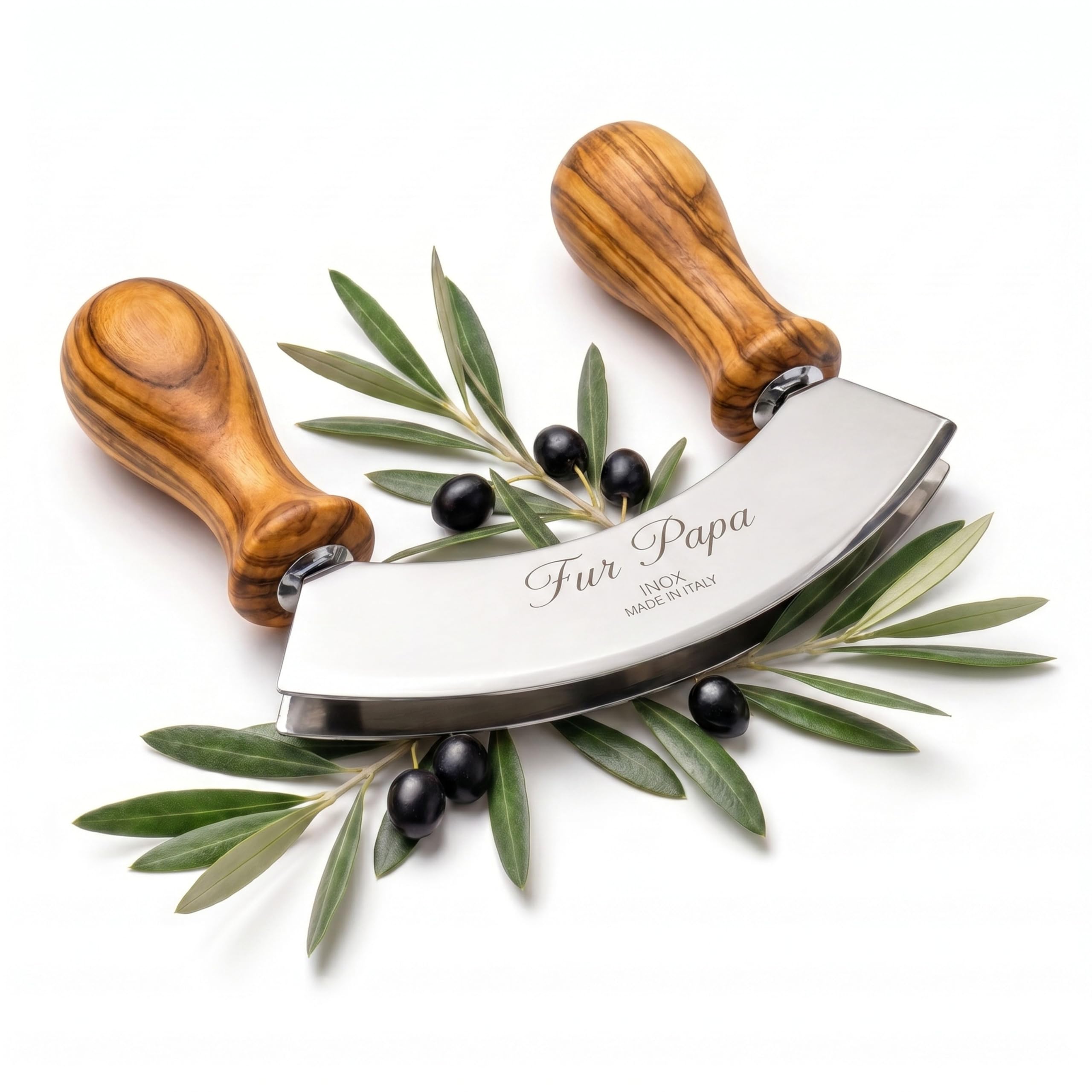 Wiegemesser personalisiert Olivenholz Kräutermesser Geschenk