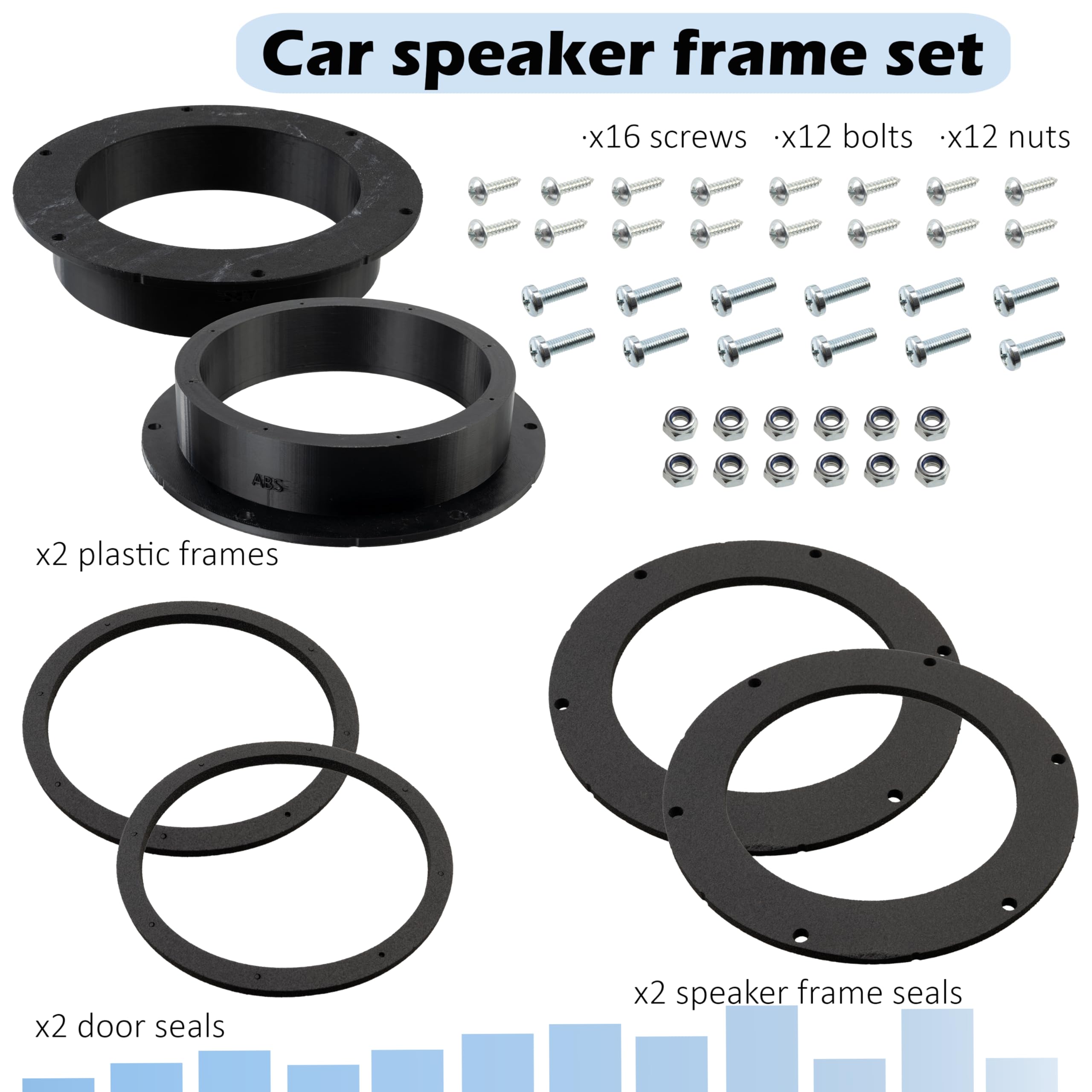 Aerzetix - Kit di 2 adattatori per altoparlanti Ø165 mm | compatibile con Skoda Octavia Mk1, Vw Golf V VI Passat B5 B8 Polo Mk V Caddy Touran (1T) Transporter T5 (anteriore) e Tiguan (5N) posteriore
