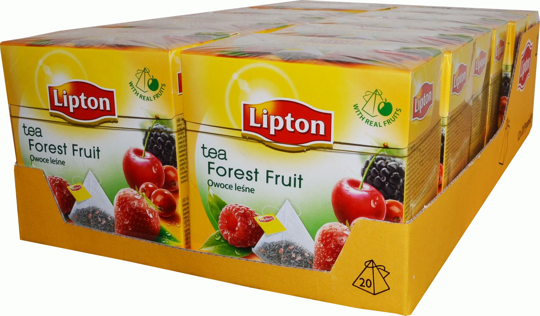 Lipton Pyramids Forest Fruit Té Negro, 20 bolsitas - bolsas de té - 12 unidades