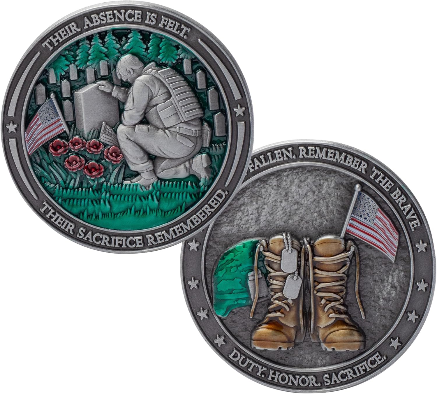 Honor the Fallen. Remember the Brave. Memorial Day Challenge Coin