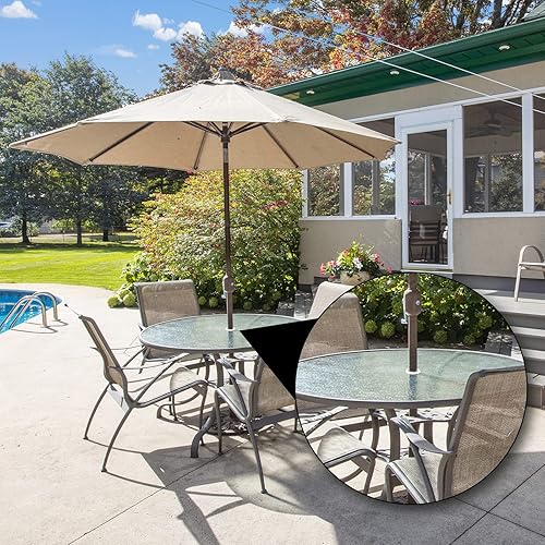 Miniatura 10 de AIEX 2 anillos de agujero para sombrilla de mesa, cono de paraguas de silicona para mesa de patio, cubierta suave para mesa de terraza, sombrilla