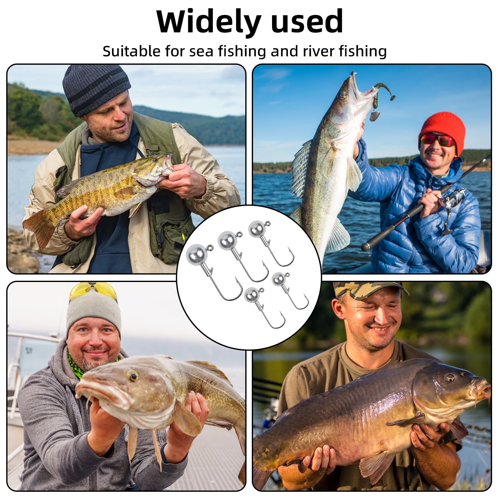 25 pz Testine Piombate Spinning, Teste Piombate Gancio Ami da Pesca per Esche Morbide Testa di Jig da Pesca Esche da Pescas In Metallo Esca da Jigging 20g,16g,10g,7g,5g