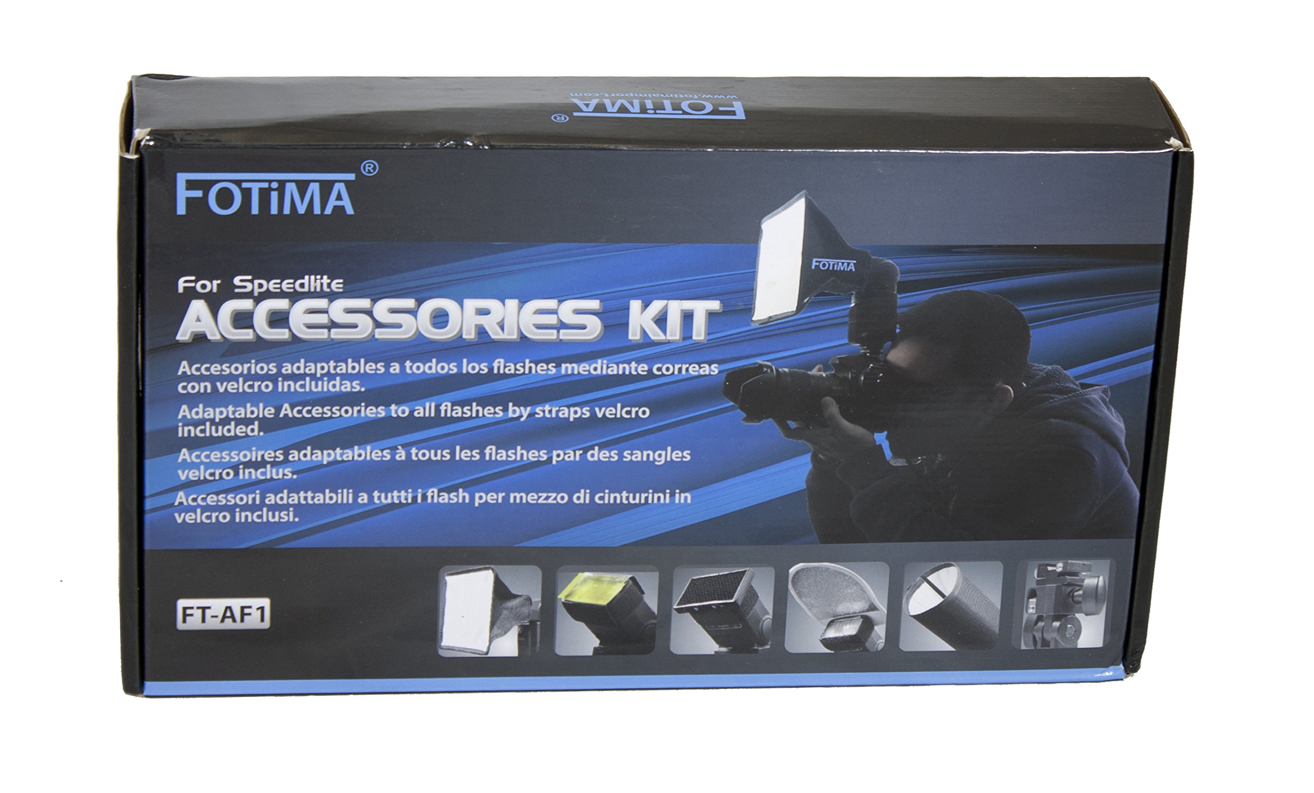 Fotima Speedlite FT-AF1 zestaw 5 lamp błyskowych Speedlite z uchwytem i parasolem, wielobarwny