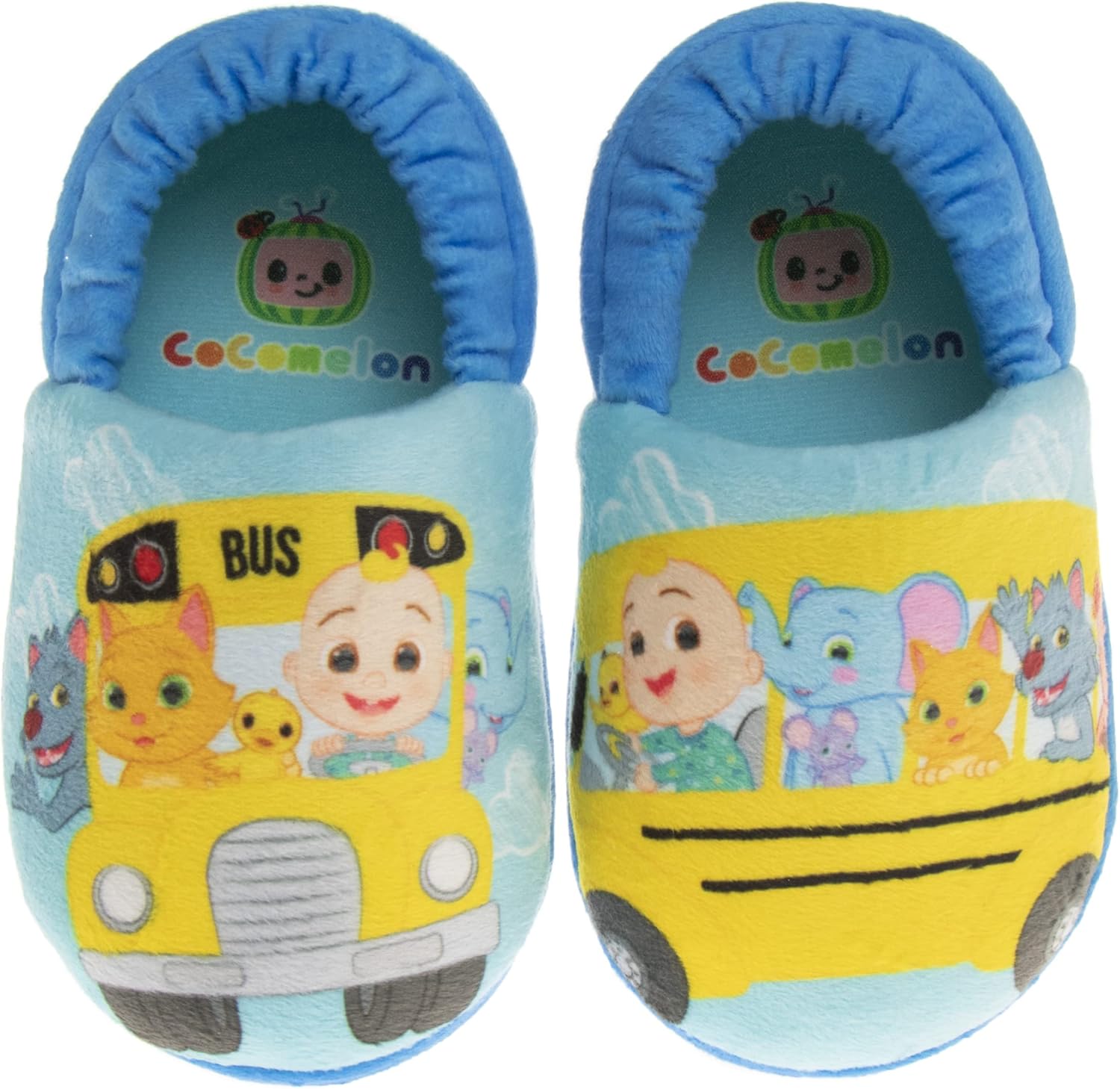 Josmo Cocomelon Pantuflas para niños pequeños zapatos de casa para niños y niñas mocasines de cama de felpa cálida zapatos de cocomelon niños