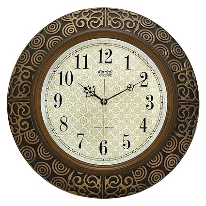 Ajanta Wall Clock 15.7 Inch Wall Clock for Bedroom, Hall, Drawing Room, Home and Offices (Maho Gany)