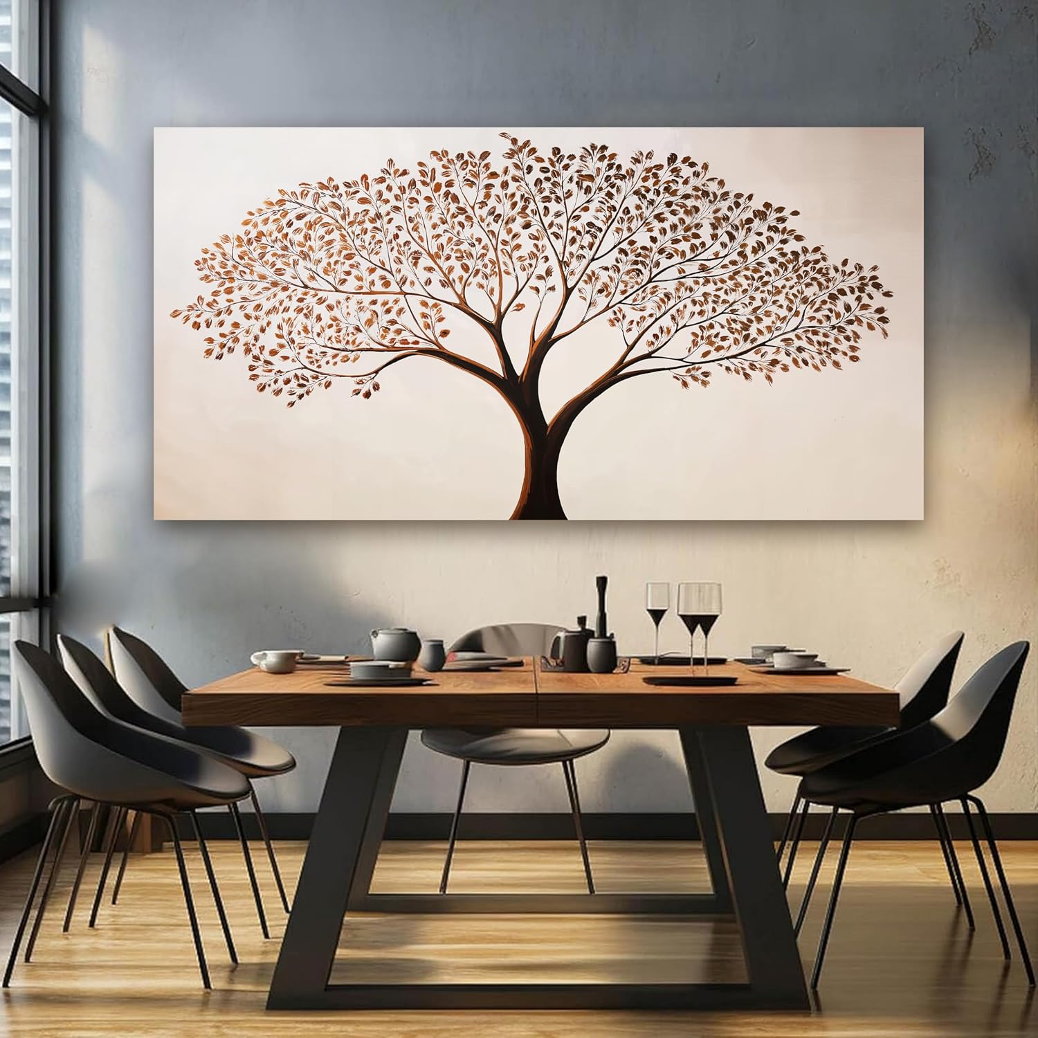 Canvas Art Wall Decor Modern Tree of Life Wall Art Prints Oveersized Canvas Wall Art Decor Minimalist Botanical Wall Art Decor Large Wall Art for Living Room Home Office Wall Decor Aesthetic 29" X 58"
