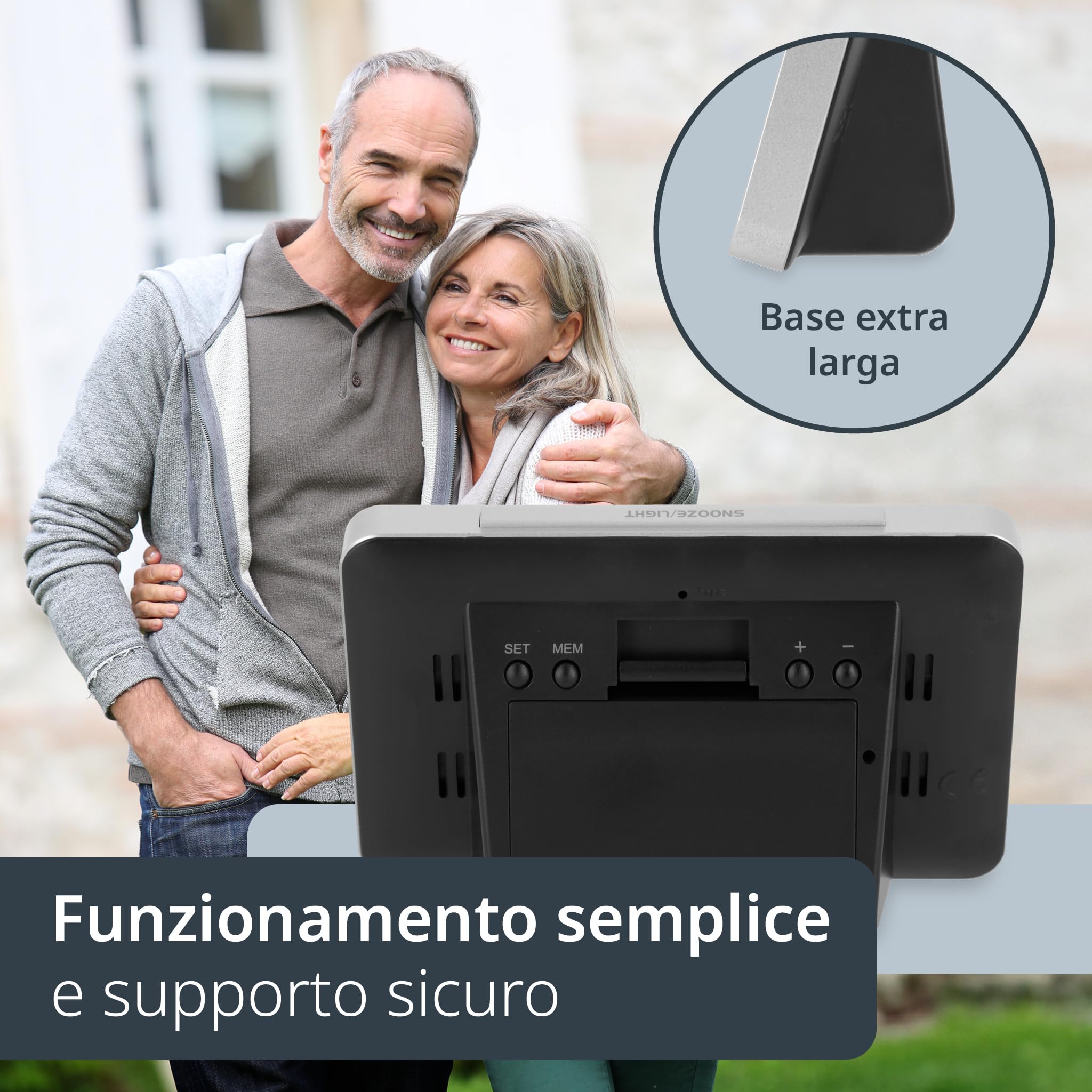 ADE Stazione meteo Digitale con Sensore Esterno | Termometro Digitale Ambiente Interno Esterno | Igrometro Umidità | Sveglia | Display a LED illuminato | nero