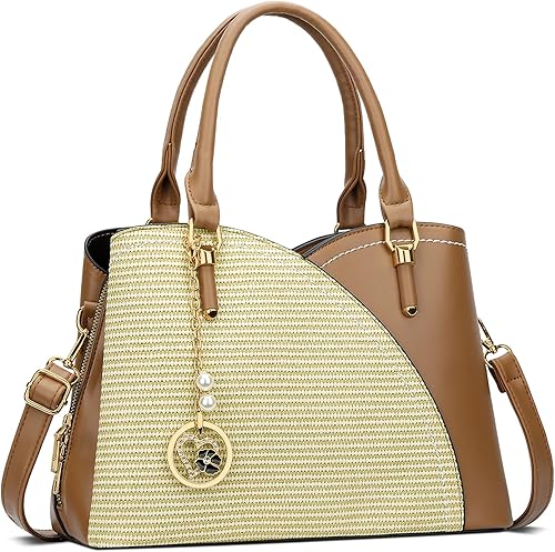 Miniatura 25 de KKXIU Monederos y bolsos de mano con triple compartimento para mujer, bolso de mano con asa superior 5-verde,1-negro,1-Rosa,2-Azul,2-Olive,rosado