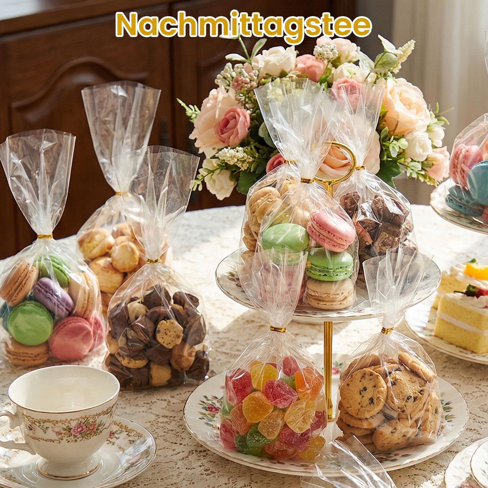 Buste in cellophane, piatte e trasparenti, 22 x 30 c, per confezionare