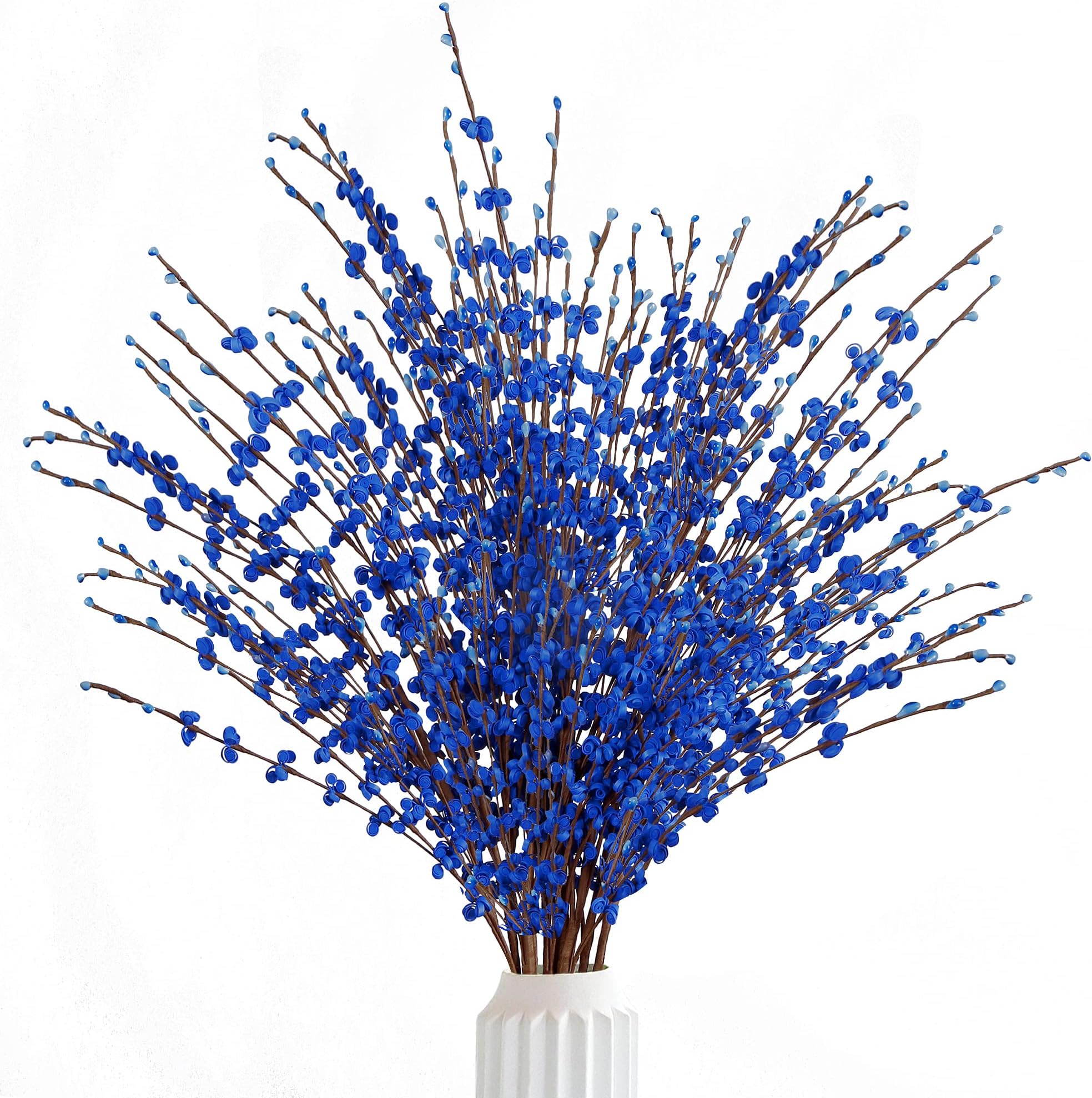 Sggvecsy 10 Pcs 29.5’’ Long Artificial Jasmine Flowers Tall Fake Flower Bouquet Faux Jasmine Plants Dry Branches for Wedding Home Party Office Hotel Restaurant Kitchen Decoration（Blue）