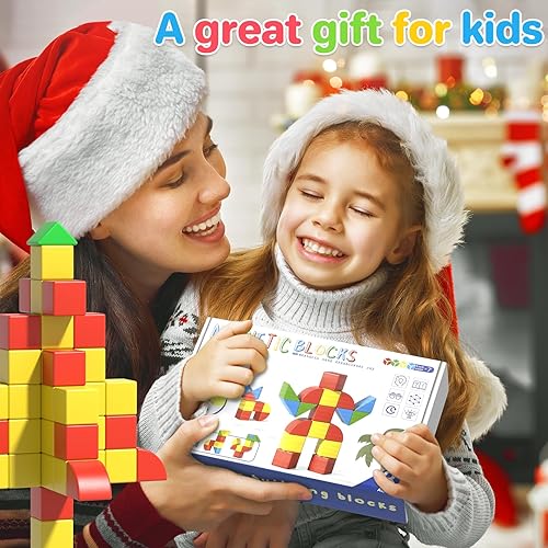Miniatura 8 de Bloques magnéticos para niños pequeños, juguetes educativos de construcción sensorial, cubos de construcción magnética de 1.34 pulgadas, juguete
