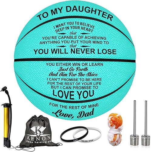 Balón de Baloncesto Personalizado Grabado Personalizado para Hija Hijo Nieta Nieto Sobrino Sobrina Regalos de Navidad Cumpleaños - Nunca lo Perderás