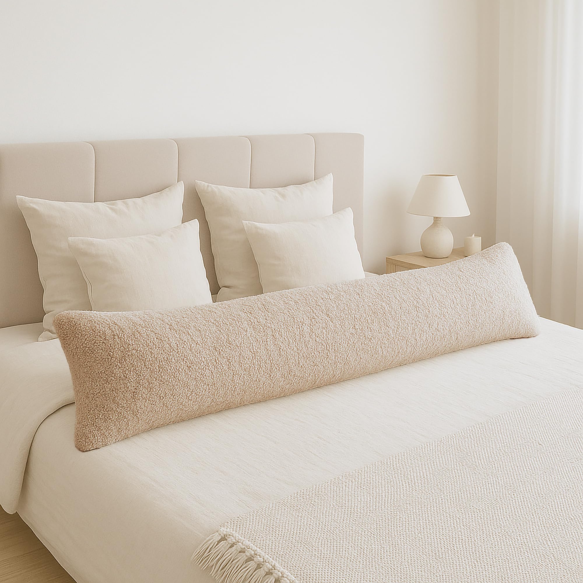 ekmTRADE Seitenschläferkissen 40x145cm Langkissen ergonomisches Schlafkissen, erholsamen Schlaf optimale Druckentlastung, Körperanpassung, für Schwangere, Stillende & Allergiker (82, Kissen mit Bezug)
