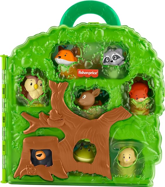 Fisher-Price Forest Friends Carry Case Tree Playset with 8 Animal Figures