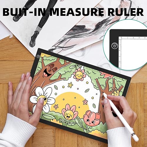 Miniatura 6 de ME456 Tablero de dibujo de luz recargable A4, almohadilla de luz alimentada por batería de litio, caja de luz LED de brillo ajustable ideal para