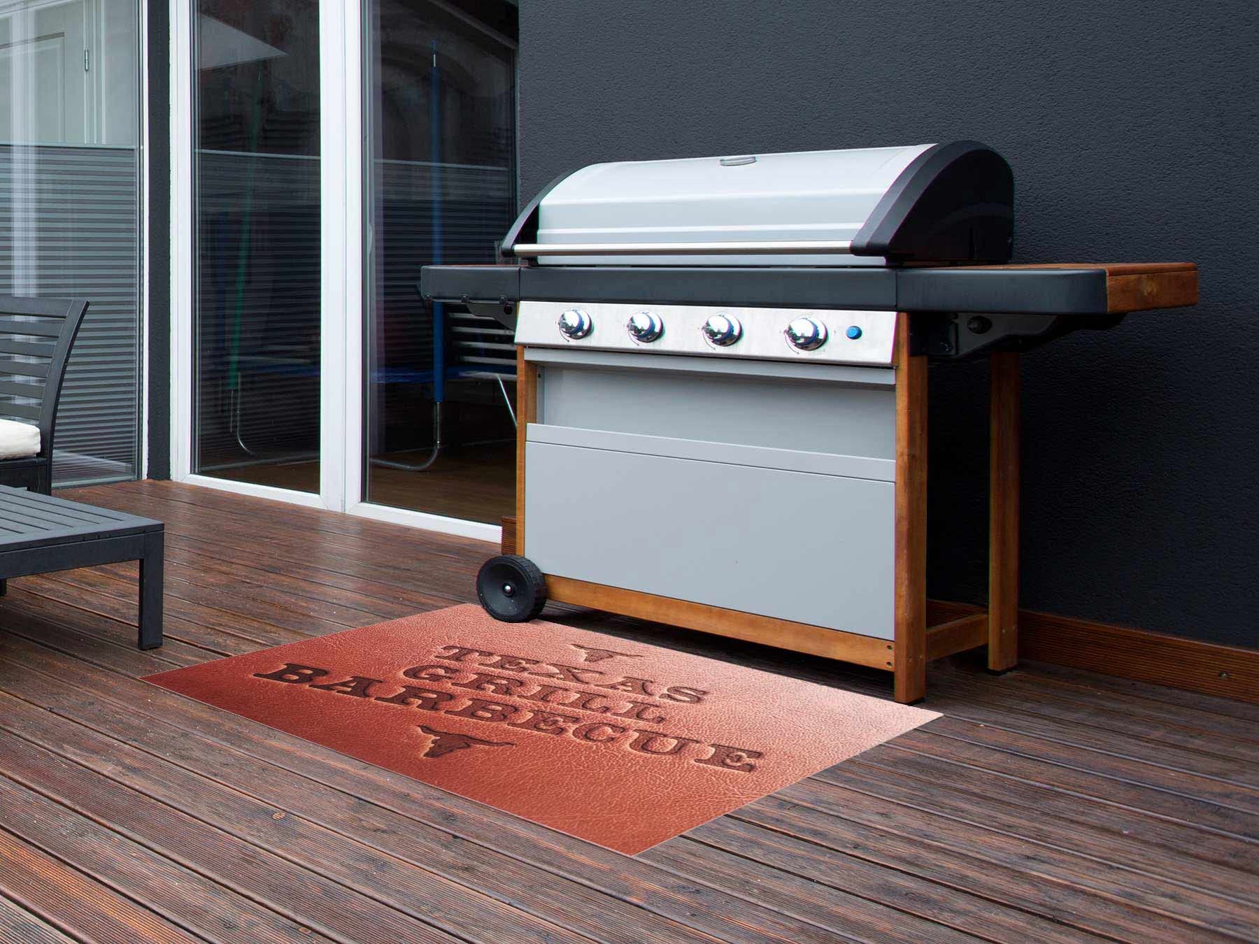Primaflor Bodenschutzmatte Für Grill Und BBQ - 90 X 120 Cm, Texas, Viele Motive, Rutschfeste Matte, Robuste Unterlage, Schwer Entflammbarer Teppich, Vorleger Für Außen