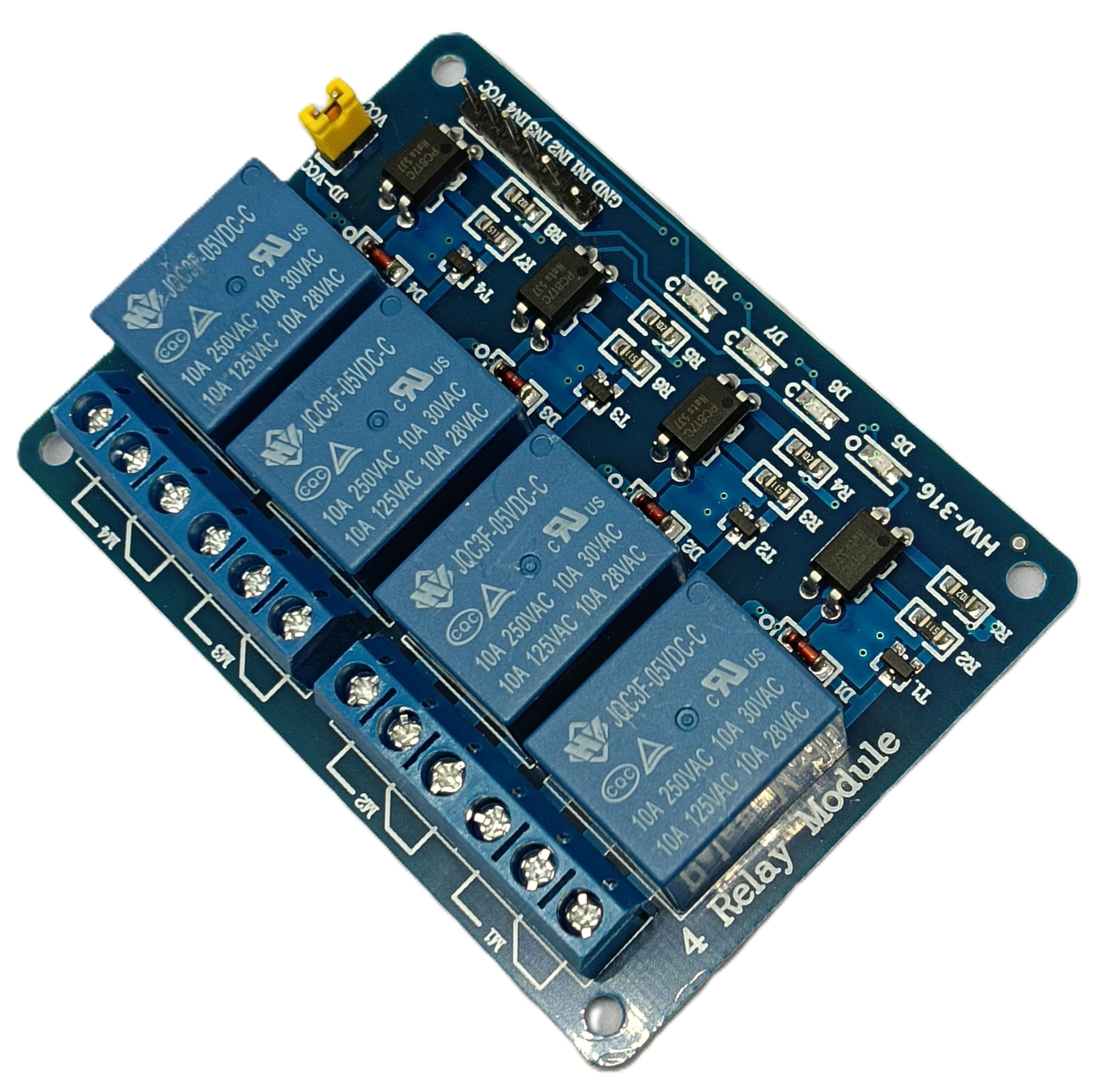 Vihaan IoT Gateway 4-Channel Relay Board with Optocoupler for Arduino, Raspberry Pi, ESP32, 5V DC, 10A