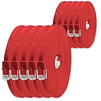 1aTTack.de 2m - rosso - 10 pezzi - Cavo di Rete Ethernet Cat6 Piatto Lan Gigabit RJ45