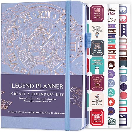 Amazon Com Planificador Legend Planificador De Vida Semanal Y Mensual Sin Fecha Para Alcanzar Tus Objetivos Y Vivir Feliz Cuaderno Organizador Diario De Productividad Para Mujeres Y Hombres Office Products