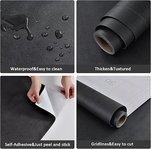 Miniatura 4 de HyunHome Papel tapiz de cemento de hormigón para despegar y pegar papel de contacto de hormigón sintético