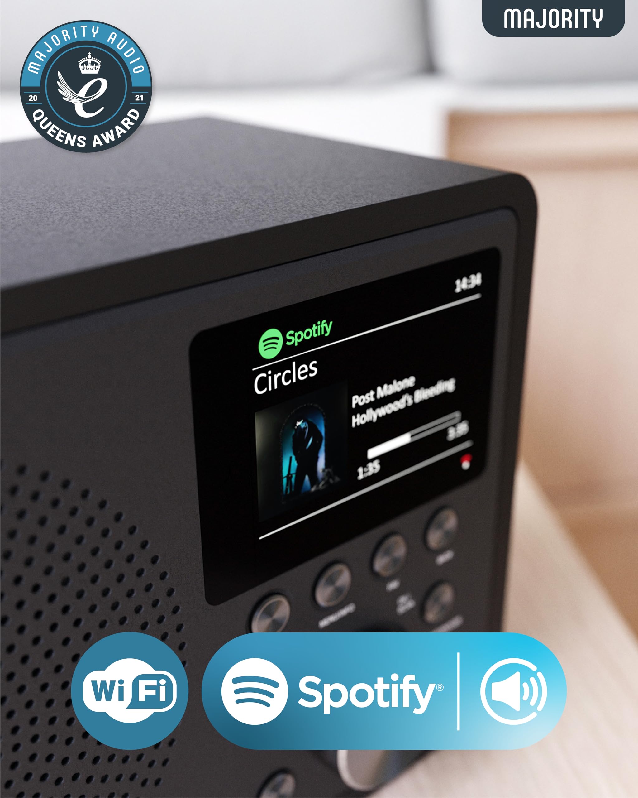 MAJORITY Touro Internetradio WLAN DAB+ Bluetooth DAB Plus Küchenradio Digitalradio