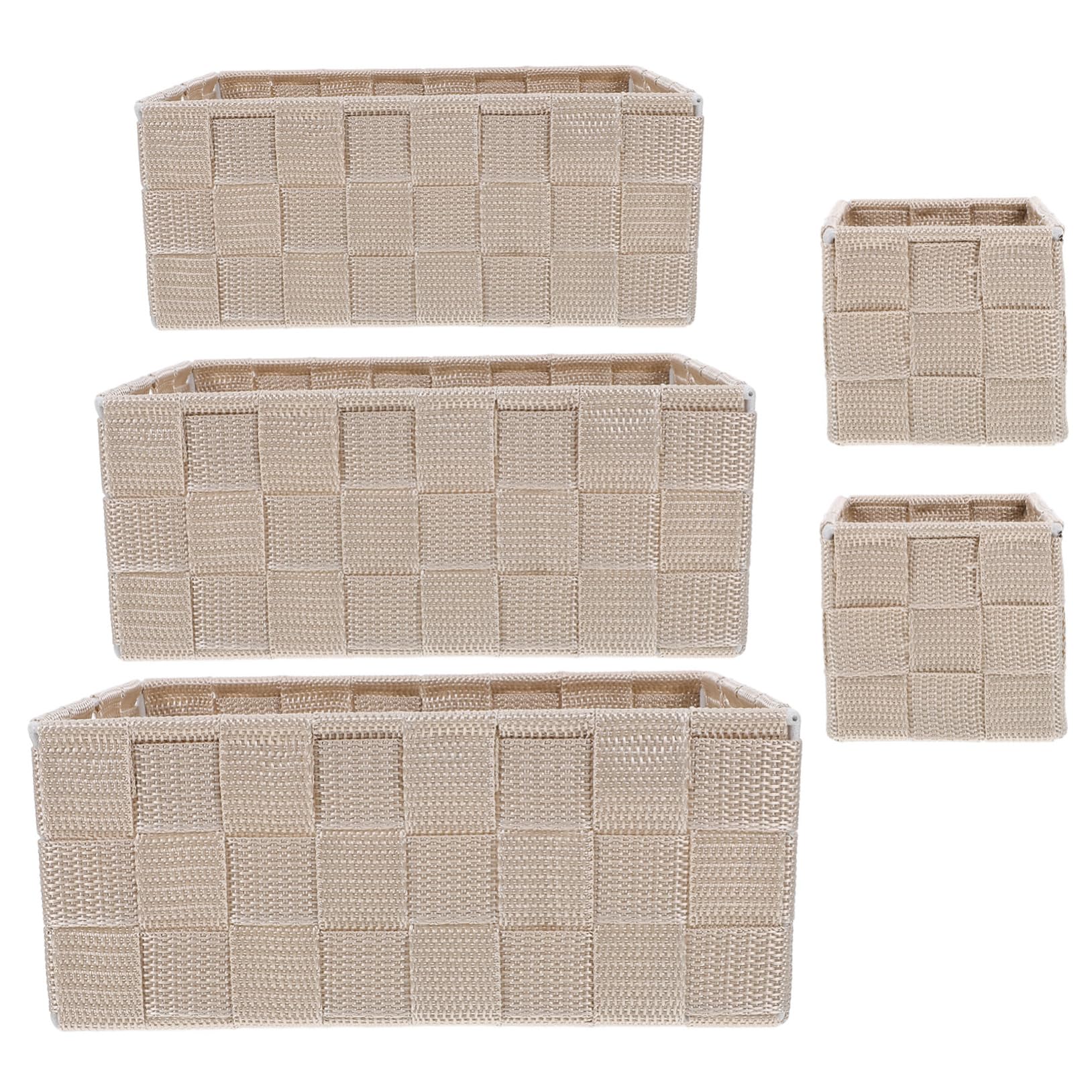 Panier de rangement tissé carré pour étagère et comptoir de salle de bain