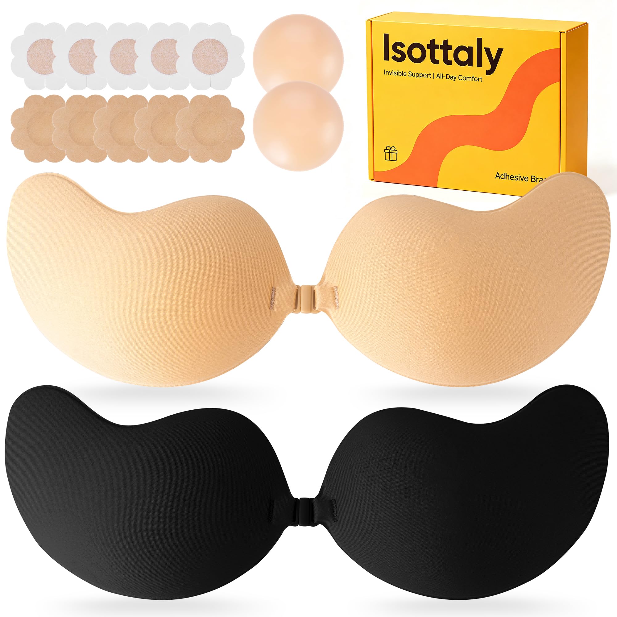 Sticky Bra Push Up,Strapless Backless Adhesive Bra for Women