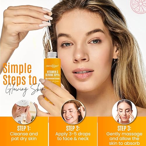 Miniatura 5 de Suero 30% orgánico de vitamina C para la cara, suero antiarrugas natural con ácido hialurónico y vitamina E, hidratante antienvejecimiento