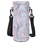 RICHEN Neoprene Water Bottle Carrier Bag with Adjustable Shoulder Strap,Insulated Water Bottle Cover for 750ml/24oz Stainless Steel/Glass/Plastic Bottles ((BC-60,750ml)