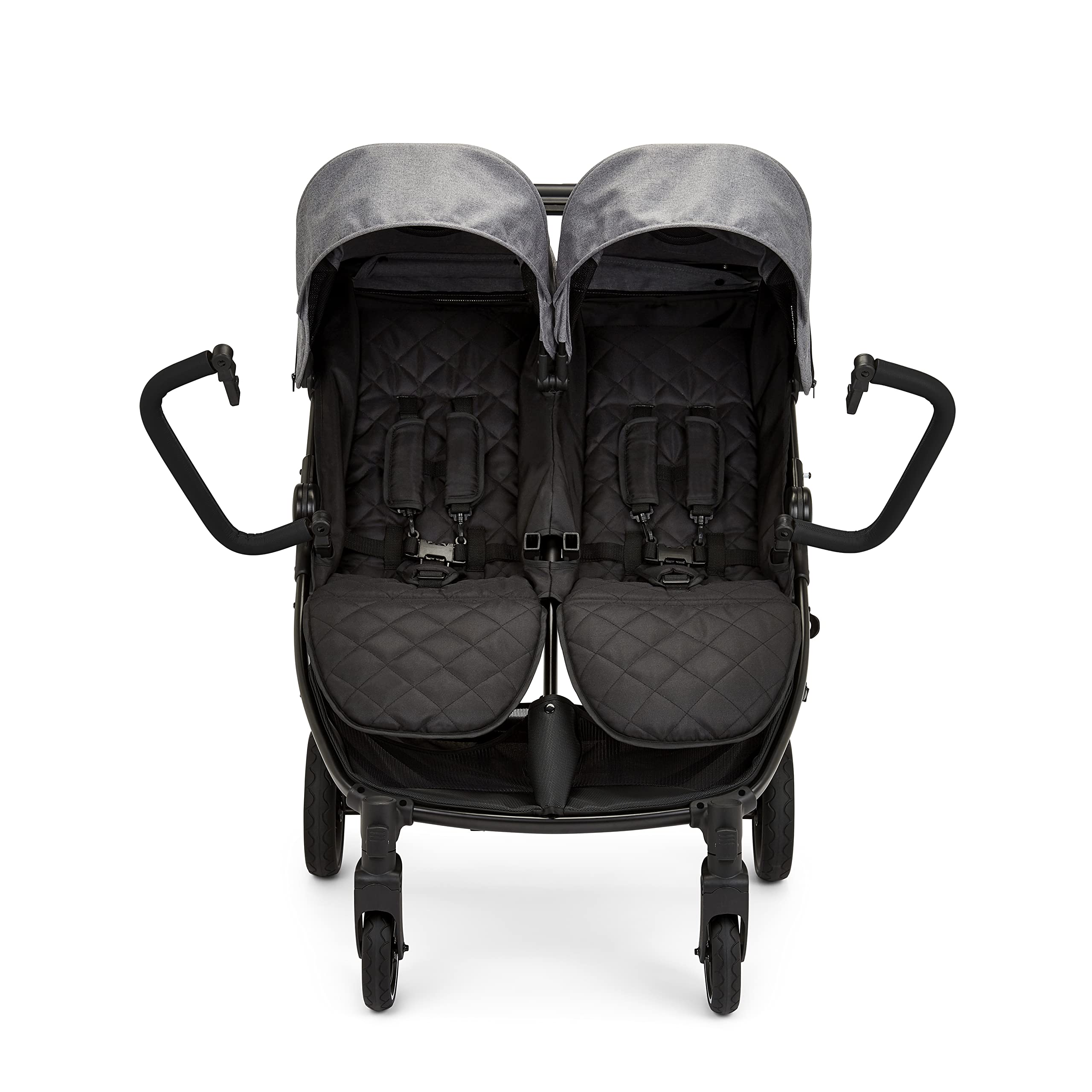 Ickle Bubba Venus Poussette double – Convient de la naissance à 15 kg (environ 3 ans), compacte, légère, pliable, avec habillage pluie (Gris de l'espace)
