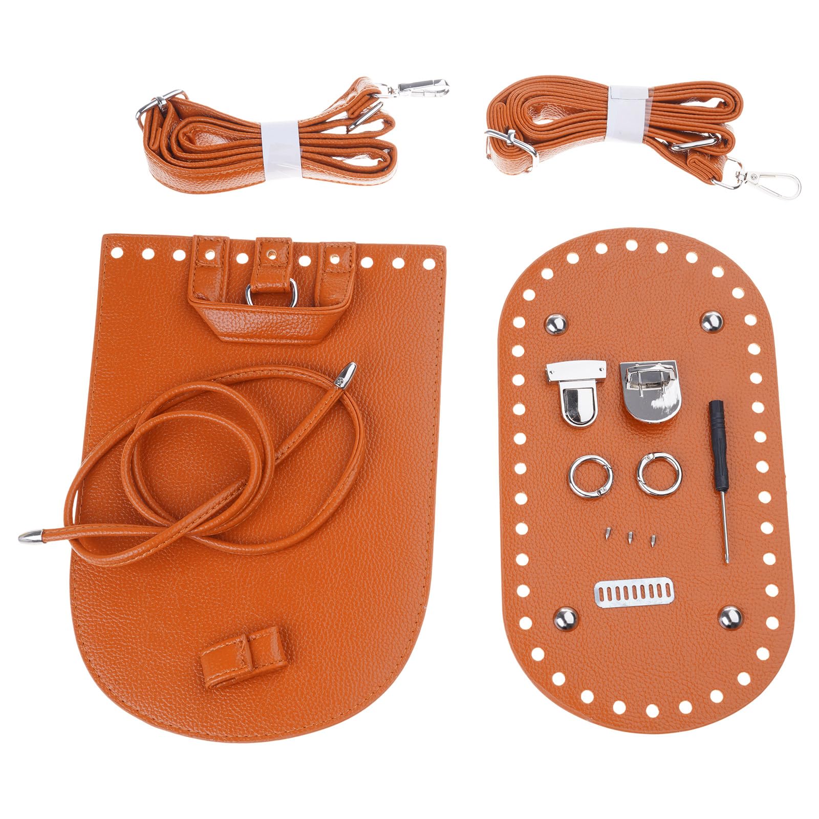 LiRRvb Crochet Bag Supplies Set with Adjustable Strap PU Leather Base and Bottom Base for Crafting Backpack Purses Crochet Bag Making Supplies