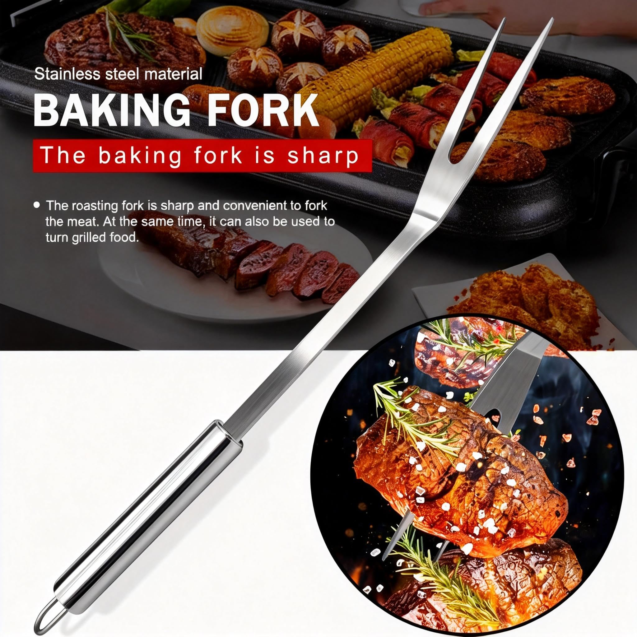 Set d'Ustensiles Barbecue 5 Pièces INOX avec Étui - Accessoires de Gril Professionnels