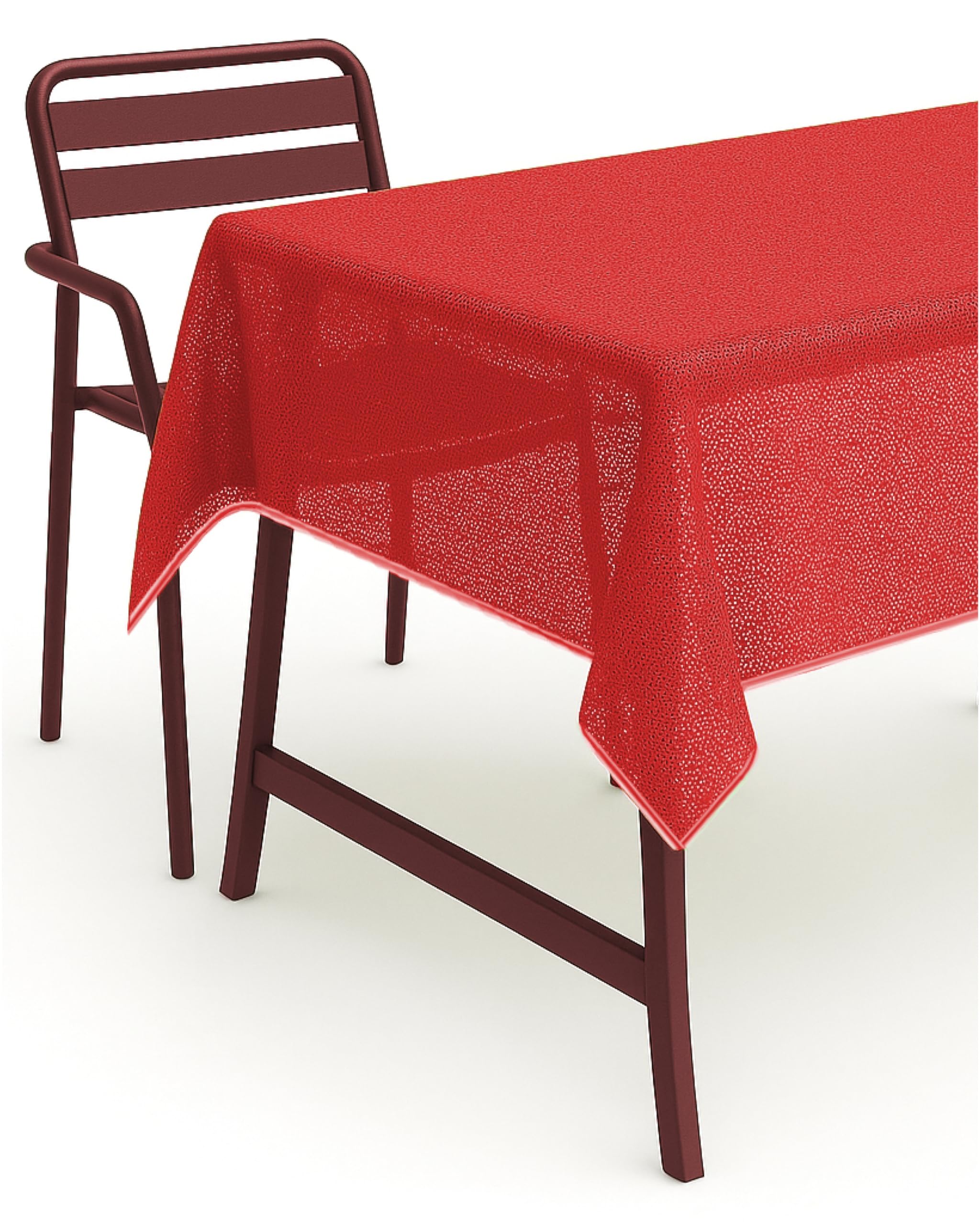 Texpot Red Tablecloth 140 X 180 Cm Oval Garden Blanket With Hem Washable Garden Tablecloth Balcony Patio Weatherproof