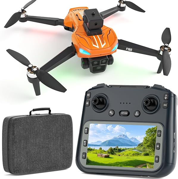 Drone GPS Con Fotocamera 4K, Schermo Telecomando 4,5 Pollici, Ritorno Automatico, Evitamento Automatico Ostacoli, Volo 22 Min, Drone RC FPV Pieghévole Con Follow Me, Regalo Per Adulti - 1