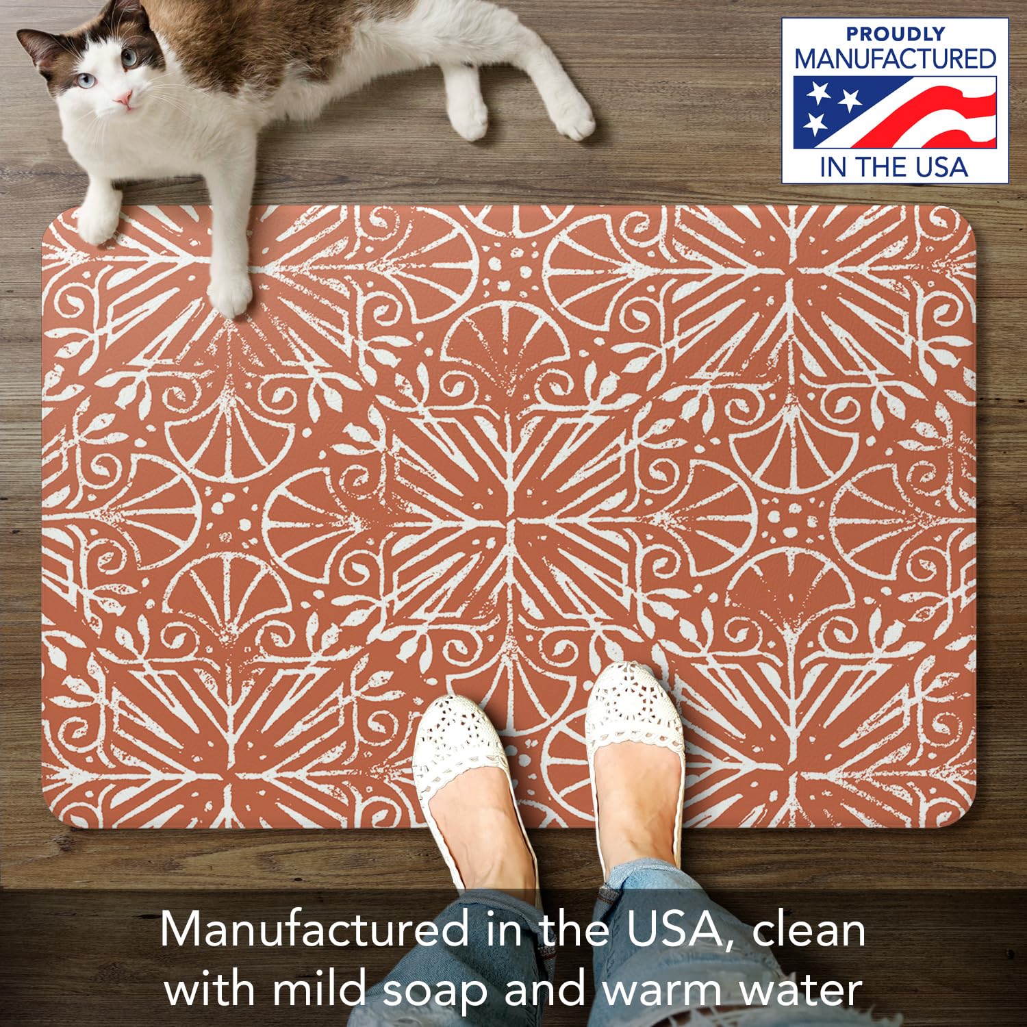 CounterArt Mohave 30” x 20” Decorative Vinyl Comfort Floor Mat Manufactured in The USA, Waterproof, Reduces Muscle Fatigue, Easy to Clean