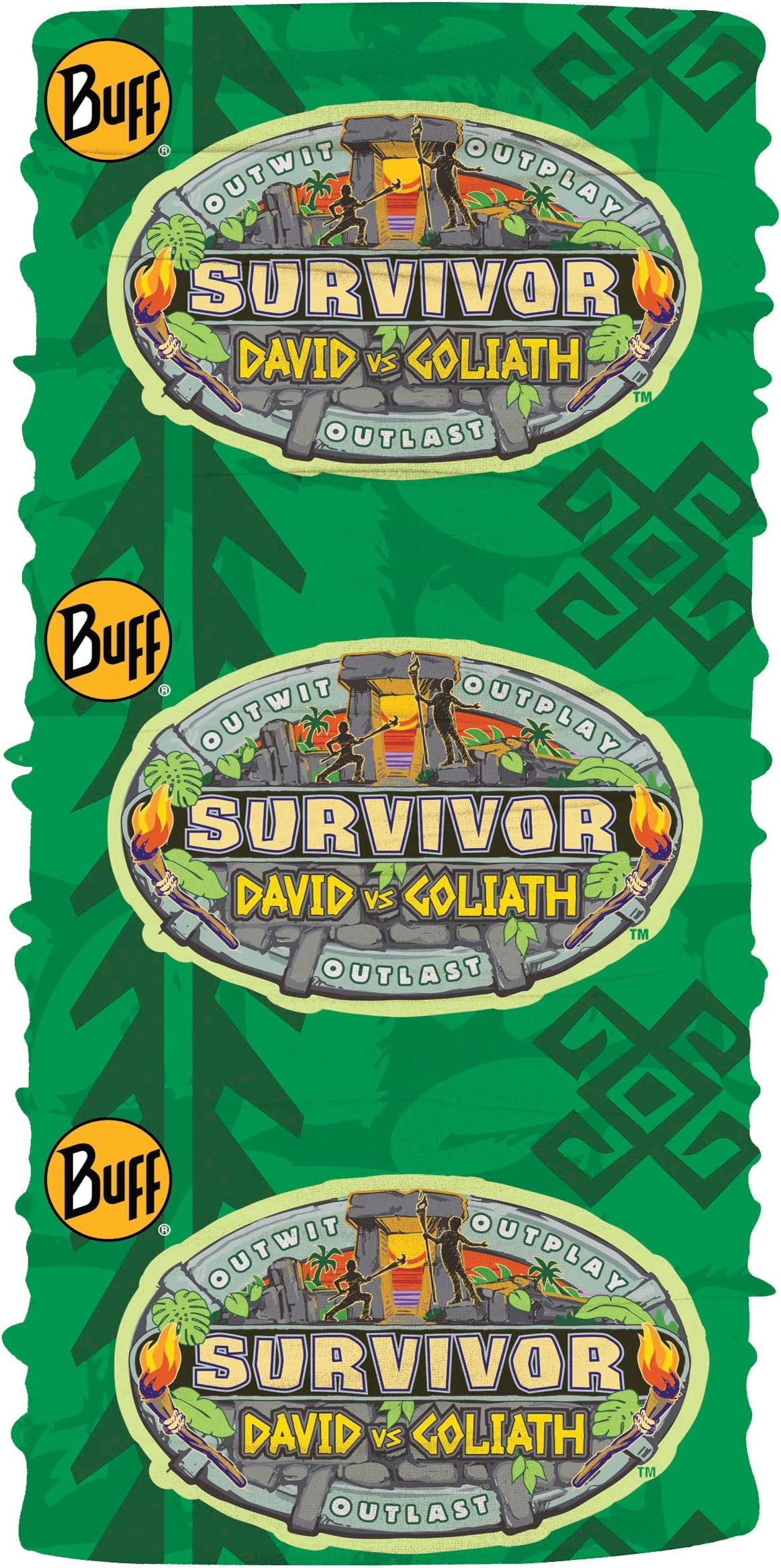 BUFF CBS Survivor Headwear-Season 37-David vs Goliath-TIVA Tribe-Green