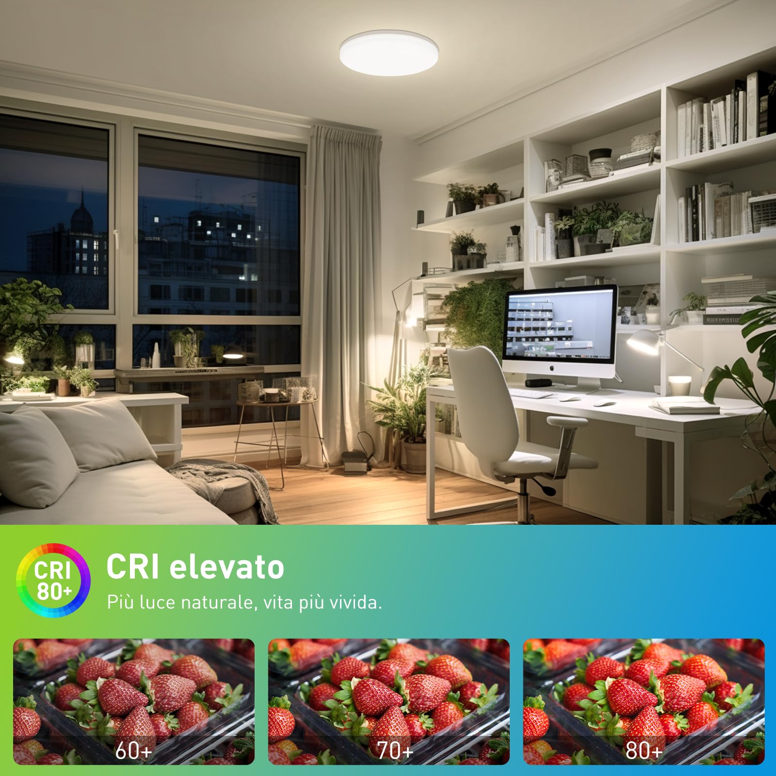 Yafido LED Plafoniera 48W Ultra magro UFO Pannello LED Rotondo Bianca Naturale 4000K 4320LM Lampada da Soffitto per Soggiorno Camera da letto Bagno Cucina Corridoio e Balcone Ø30cm