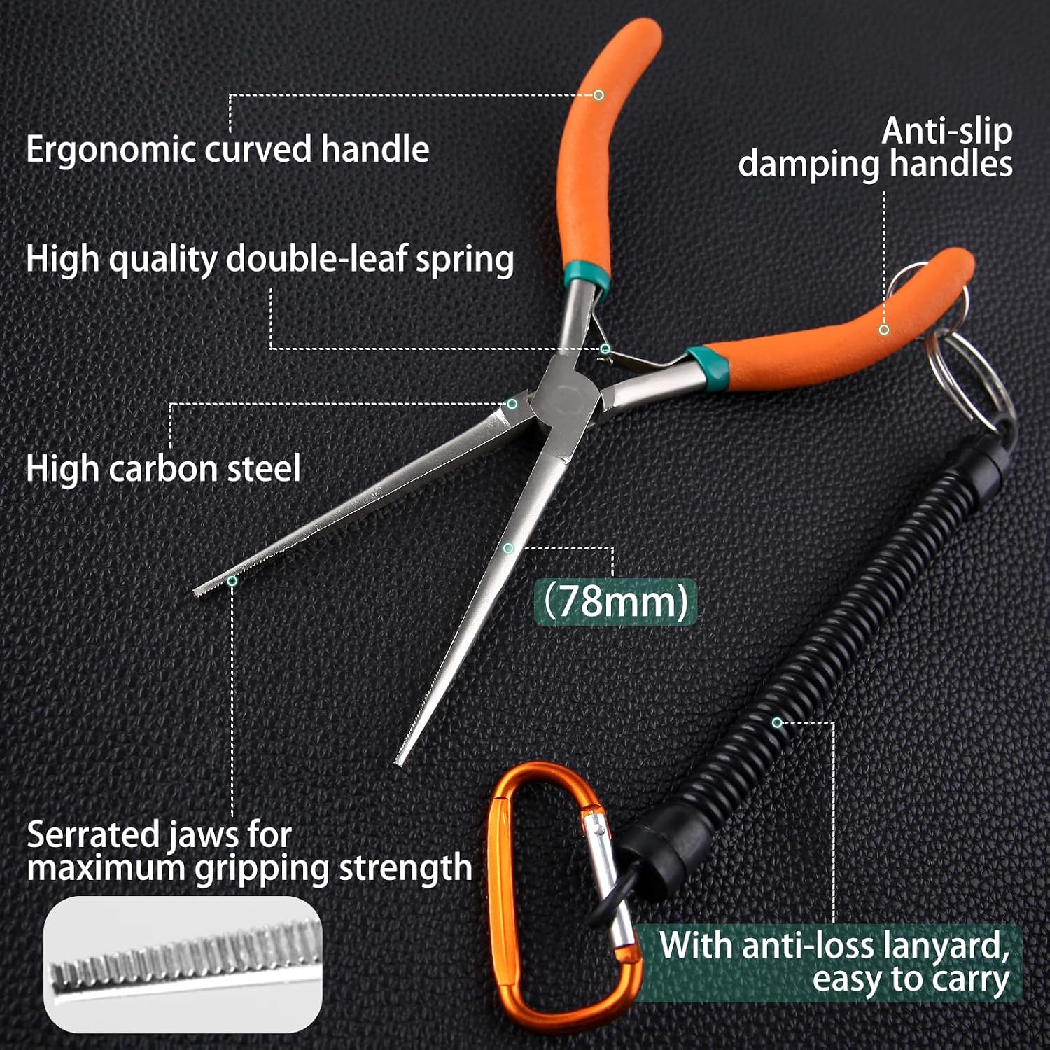 SPEEDWOX 7-Inch Long Reach Needle Nose Pliers with Teeth Extra Long Nose Precision Wire Looping Pliers Needle Remover Pliers for Hard to Reach Narrow Spaces Jewelry Making Tools Curved Handle