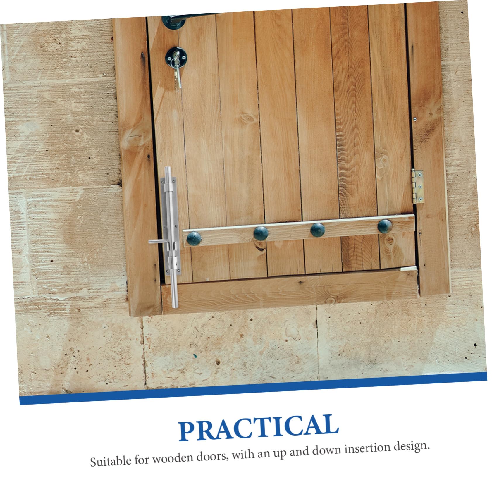 Loquet Coulissant de Porte en Acier Inoxydable Renforcé, Argenté
