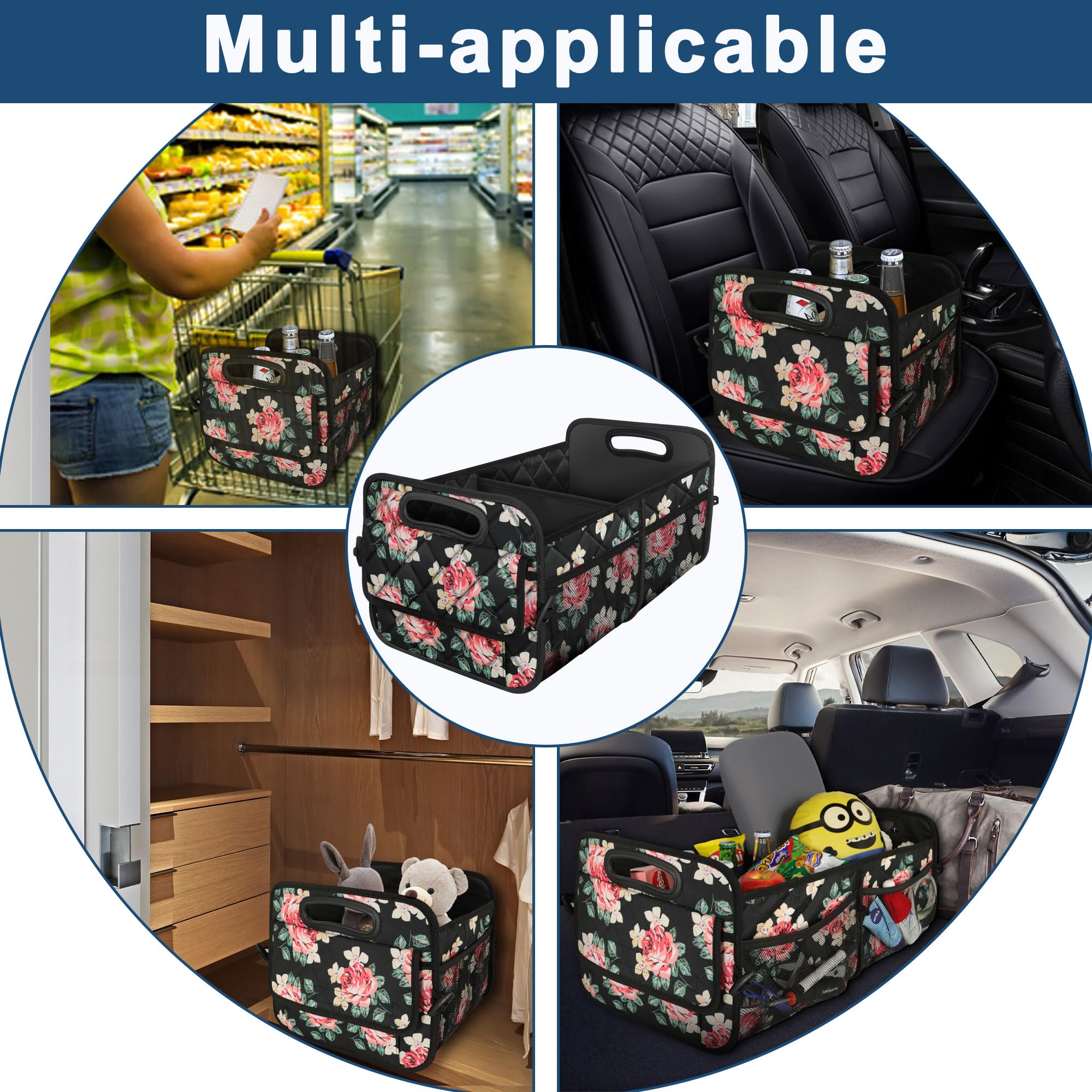 Organizer Per Bagagliaio Auto 50L – 6 Tasche, Impermeabile In Poliestere 600D – Accessorio Universale Per SUV E Auto - 3