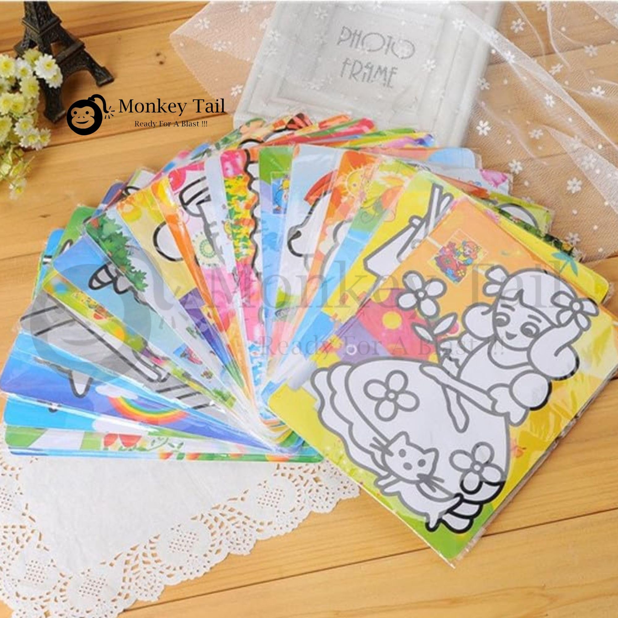 MONKEYTAIL Art & Craft Activity Sheets as Birthday Return Gifts | Pack of 10 | No Mess Fun Craft Activity Art Kits for Kids Creative Glitter Sheets for Toddlers & Children 1