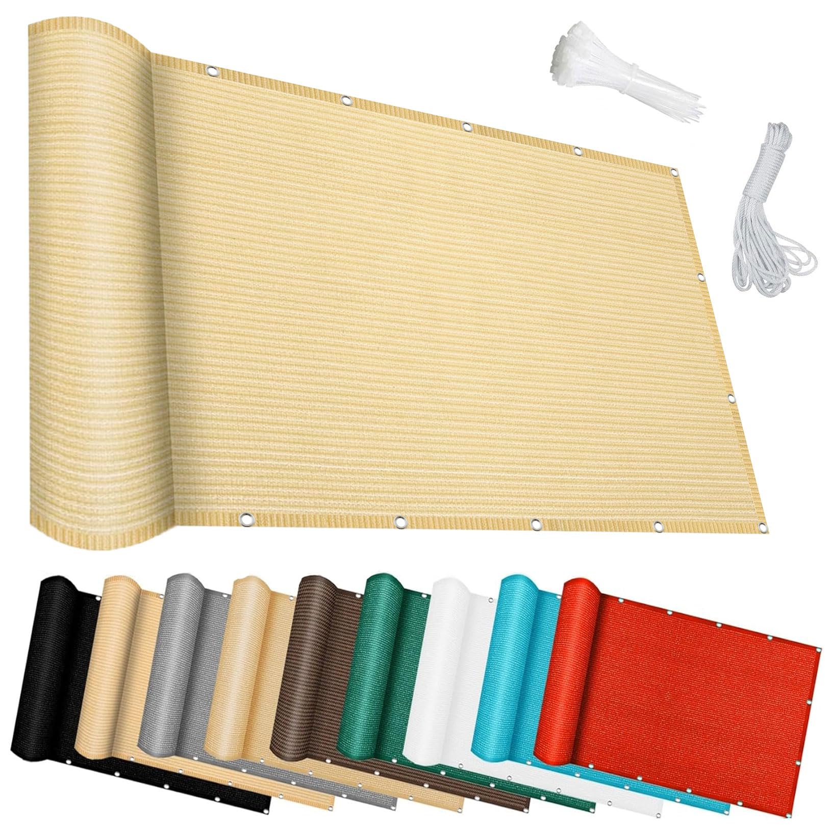 Brise vue balcon protection UV écran de protection avec trous pour jardin patio 130x170