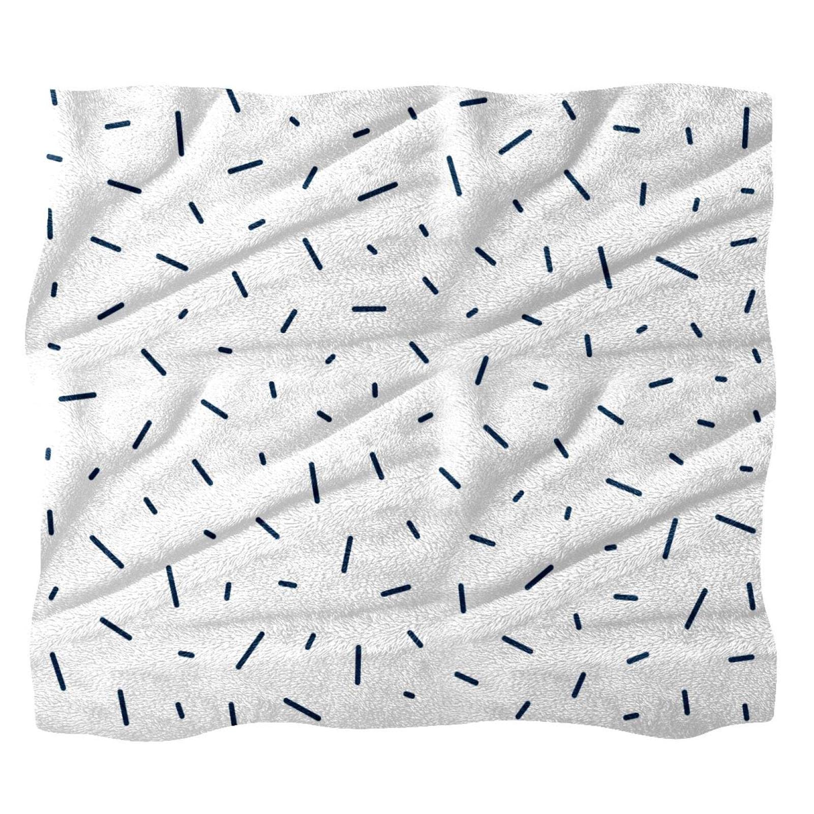 Couverture polaire Memphis motif ligne noire pour cocooning sur canapé et lit