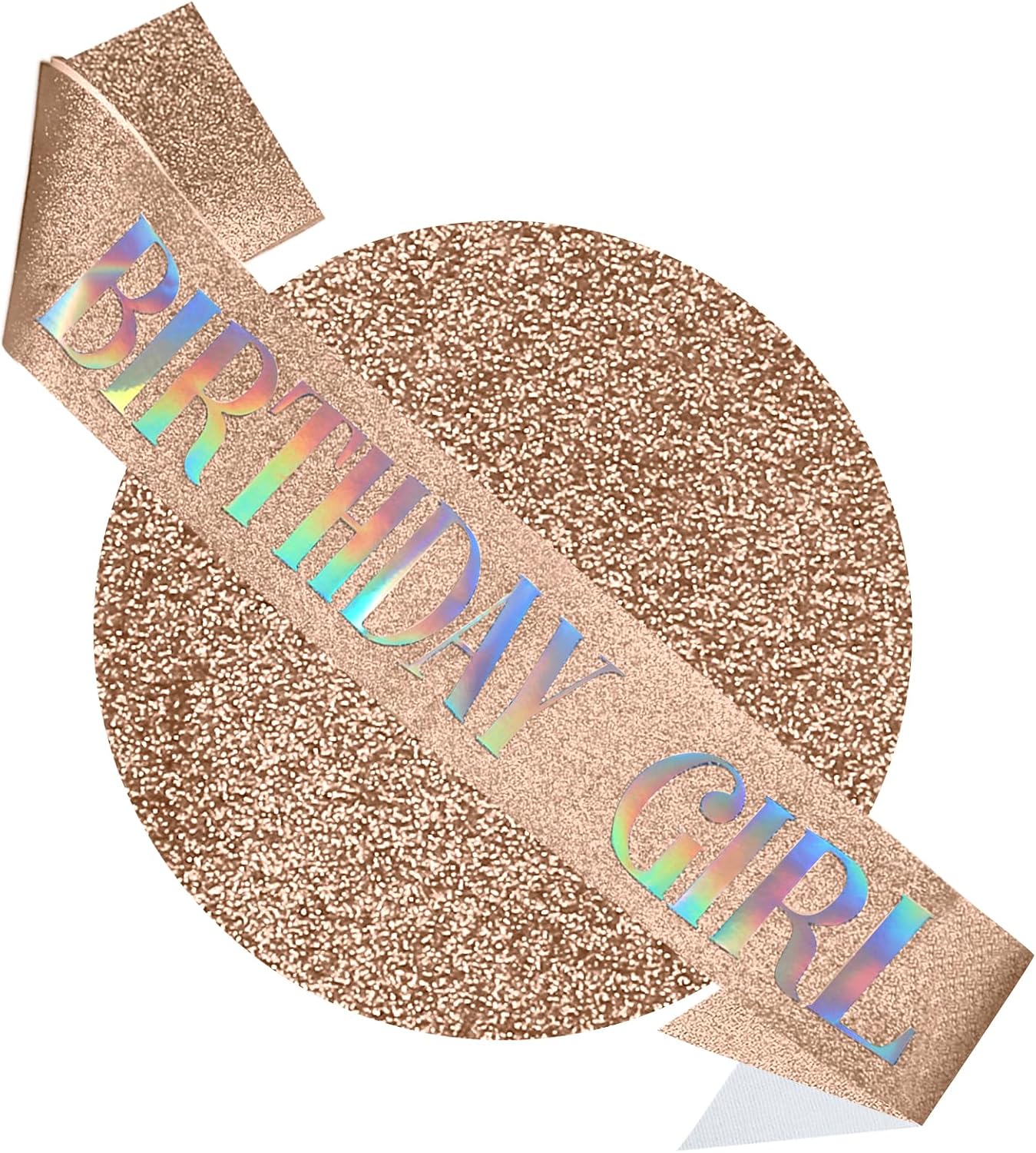 RUDONG M Birthday Girl Sash Glitter - Rose Gold Birthday Sash for Women & Girls | Sweet 16/18th/21st/30th/40th/50th/60th/70th, All-Age Celebration Party Decor