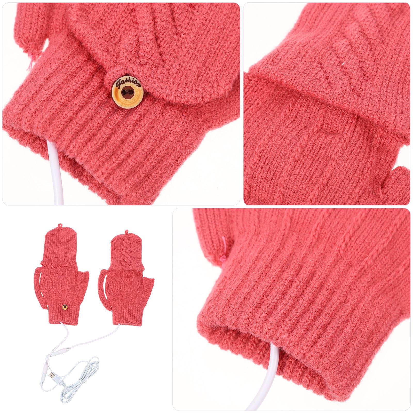 Didiseaon 4 Juegos Guantes Calefactables USB para Mujer y Ciclistas, 5v,