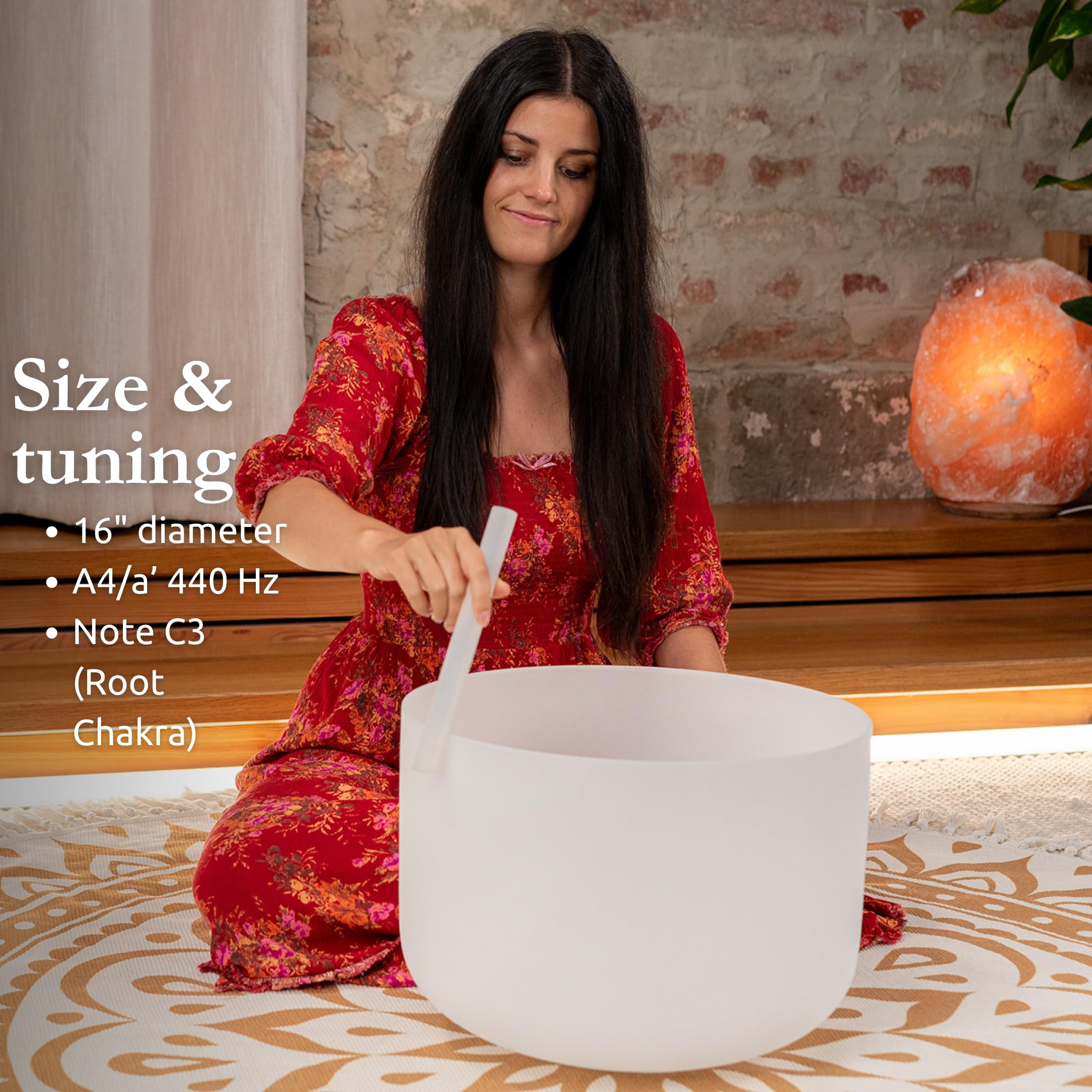 Meinl - Campana tibetana in cristallo Sonic Energy C3, 40,6 cm, accordatura 440 Hz, quarzo ad alta purezza, per meditazione, guarigione dei chakra, terapia del suono, yoga