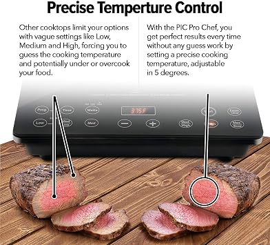 Nuwave Pro Chef Induction Cooktop, NSF-Certified, Commercial-Grade, Portable, Powerful 1800W, Large 8 Heating Coil, 94 Temp Settings 100F - 575F in 5F, Shatter-Proof Ceramic Glass Surface
