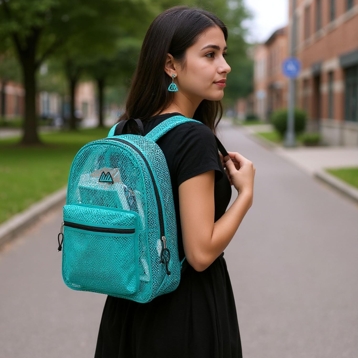 Summit Ridge Mesh Backpacks for Kids, Adults, School, Beach, and Travel, Colorful Transparent Mesh Backpacks with Padded Straps