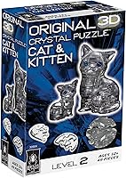 Vista 6 de BePuzzled Cat & Kitten, rompecabezas de cristal 3D original, a partir de 12 años
