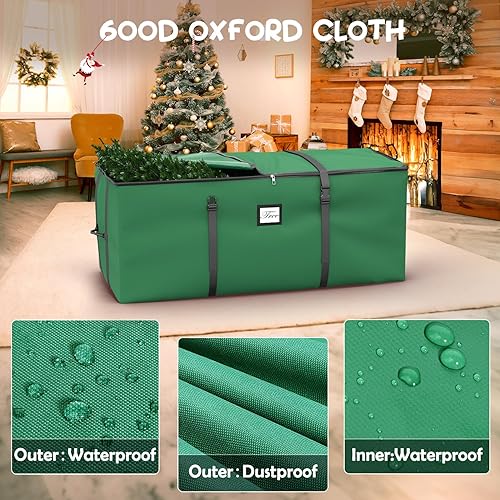 Miniatura 4 de Mrrihand Bolsa de almacenamiento para árbol de Navidad de 7.5 pies, árbol de Navidad artificial grande de 7.5 pies, antidesgarros, resistente, 600D,